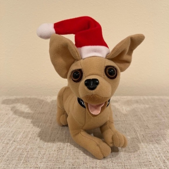 Christmas Taco Bell Talking Dog Plush VINTAGE - Picture 1 of 3